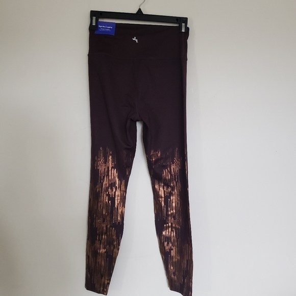 JoyLab Shine High Waisted Leggings 7/8 Length Brown Copper Womens Size XS New - Picture 2 of 10